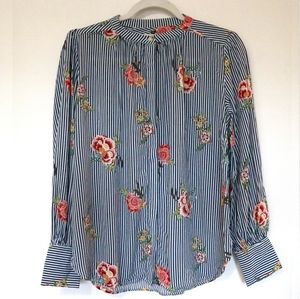 Striped Floral Button Down